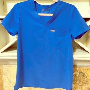 XS Royal Blue Figs Scrub Top